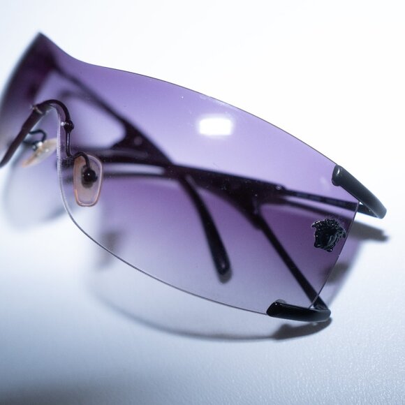 VERSACE 2052 Shield Wrap Rimless Sunglasses main image 5